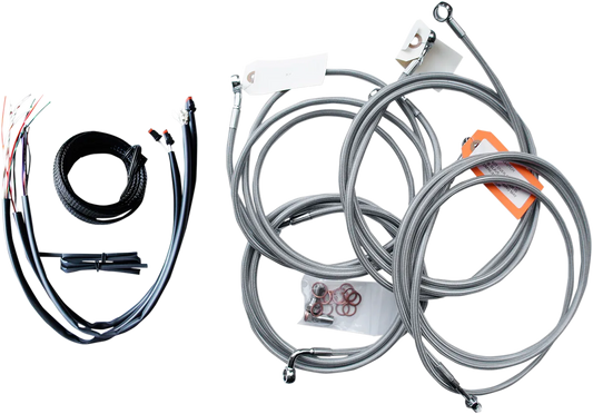 Complete Stainless Braided Handlebar Cable/Brake Line Kit — Cable Kit