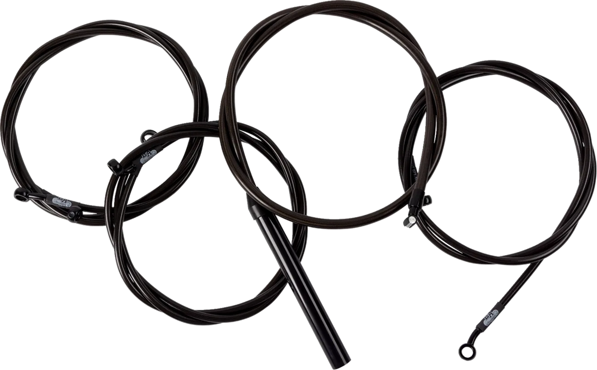 Complete Midnight Braided Handlebar Cable/Brake Line Kit — Standard