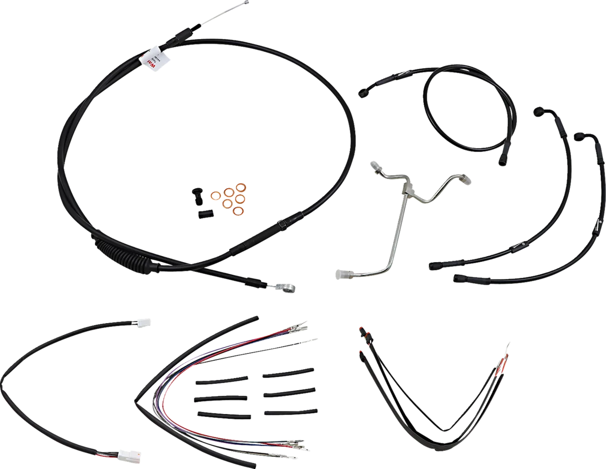Complete Black Vinyl Handlebar Cable/Line Kit for Ape Hangers
