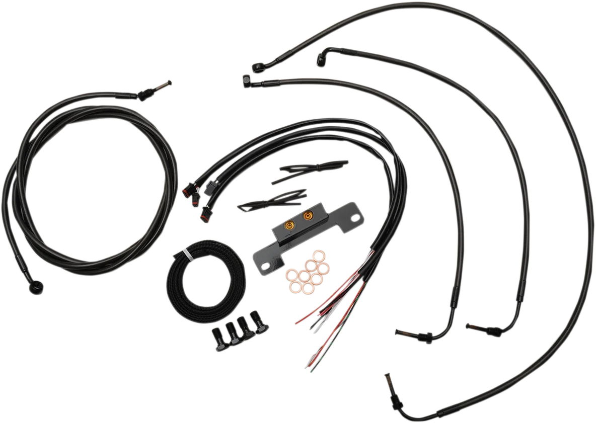 Complete Midnight Braided Handlebar Cable/Brake Line Kit — Standard