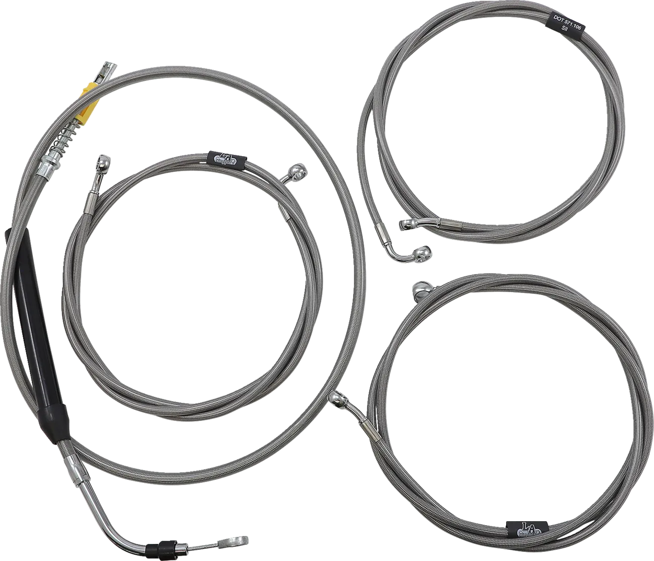Standard Stainless Braided Handlebar Cable/Brake Line Kit