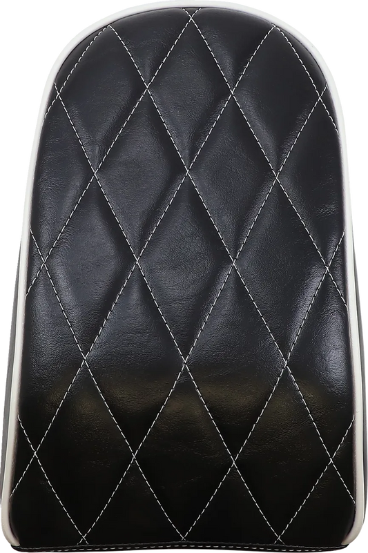 Bare Bones Series Pillion Pad — Diamond Stitch/White Piping