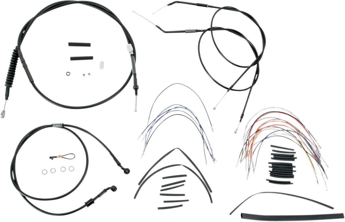 Complete Black Vinyl Handlebar Cable/Line Kit for Ape Hangers