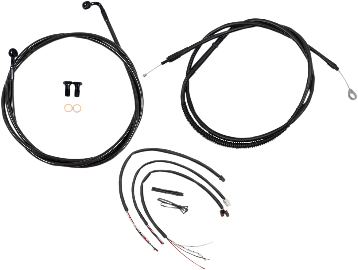 Complete Midnight Braided Handlebar Cable/Brake Line Kit — Standard