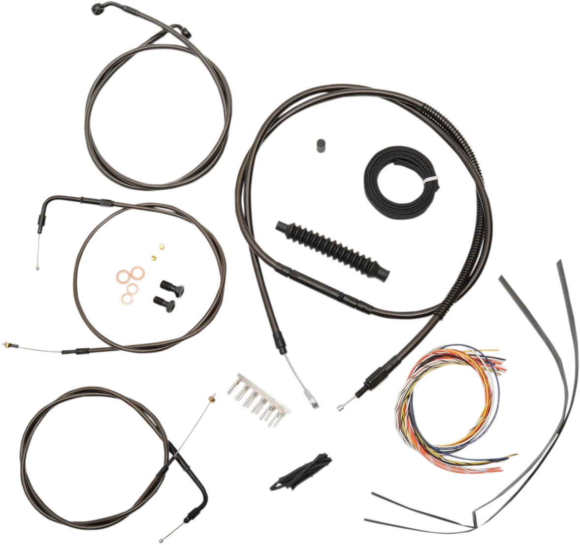 Complete Midnight Braided Handlebar Cable/Brake Line Kit — Standard