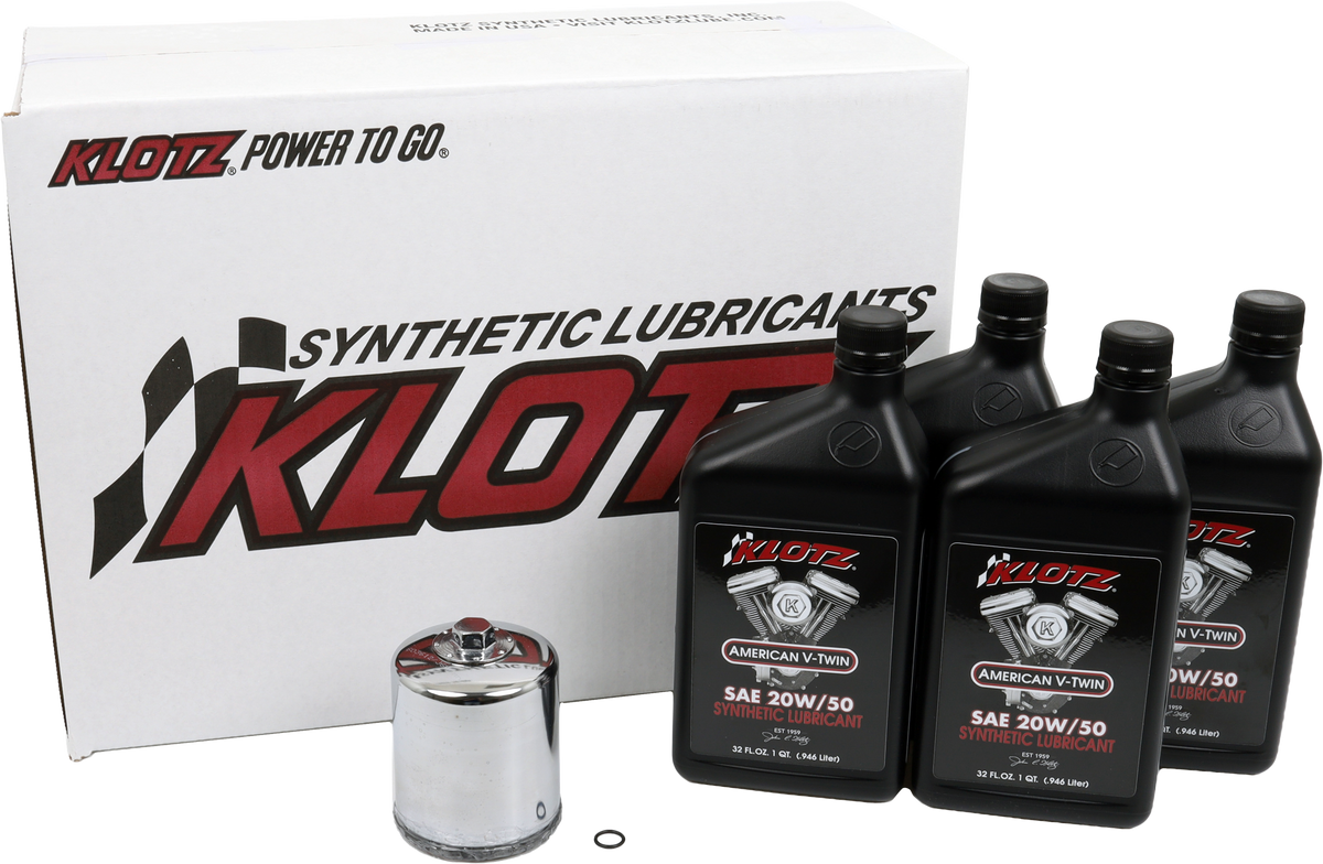 Basic 4 Quart Synthetic Engine Oil and Chrome Filter Kit
