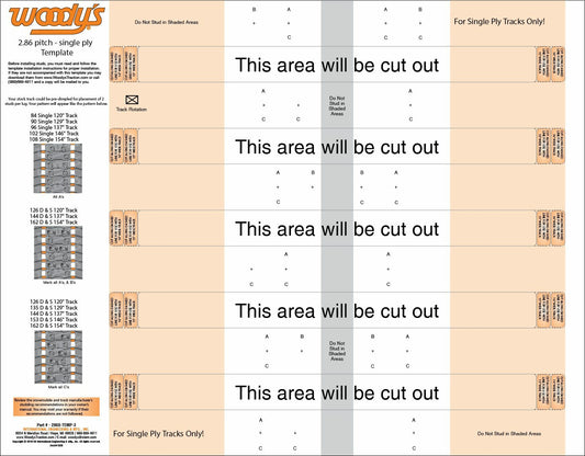 2.86" Pitch Single Ply Template