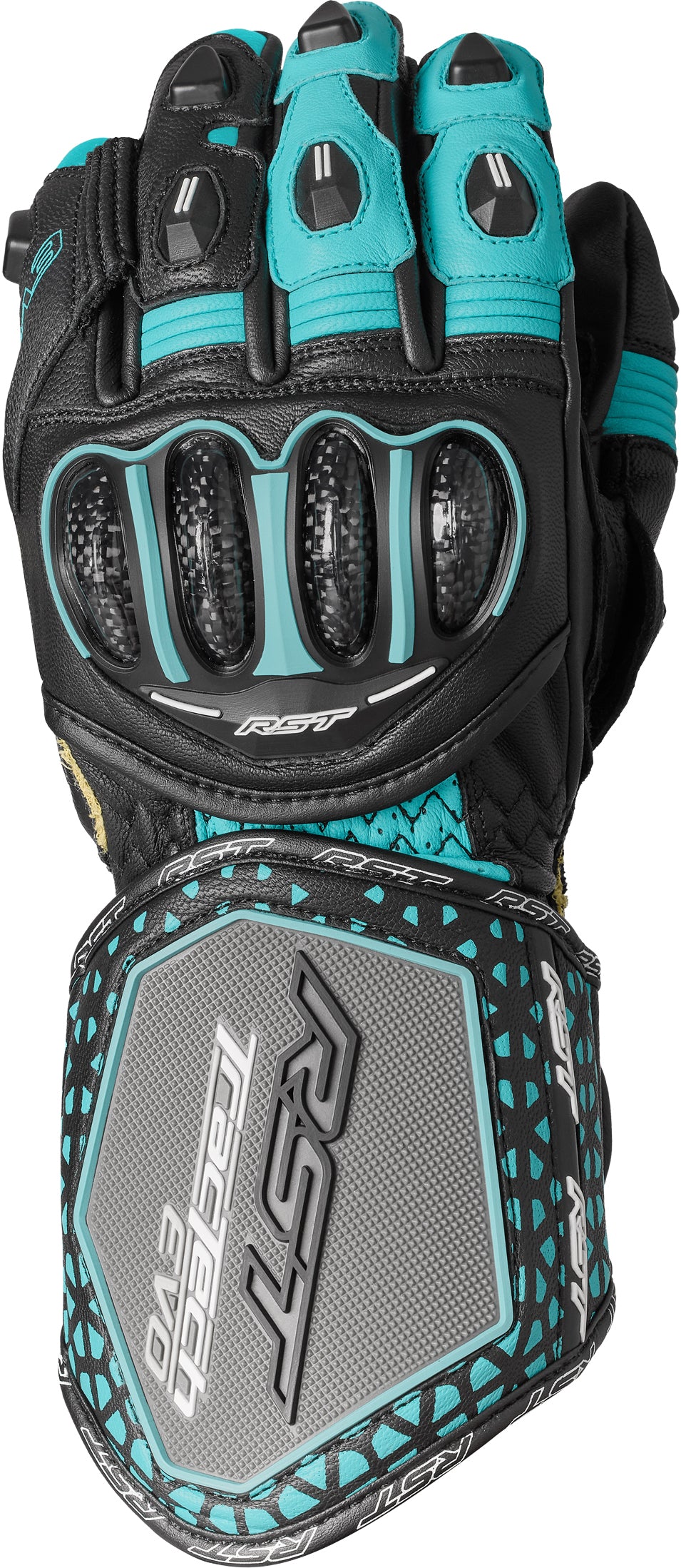 TRACTECH EVO 4 CE LADIES GLOVE BLACK/AQUA/GREY LEATHER LG