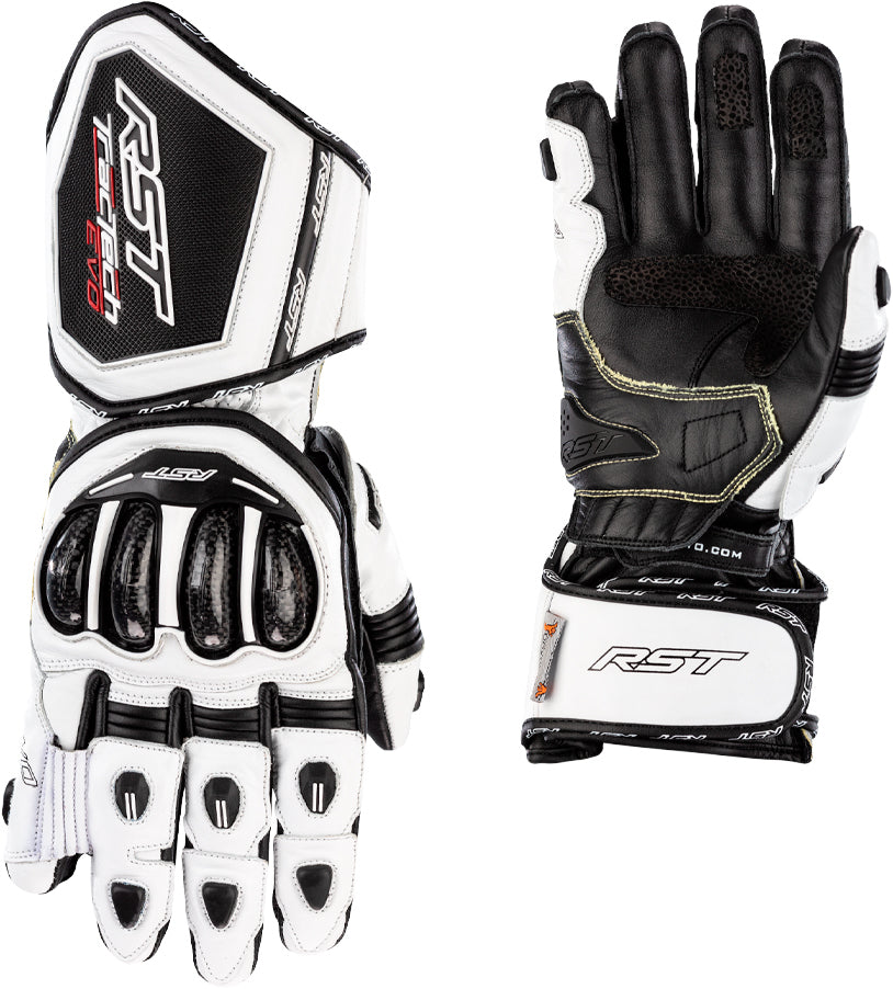 TRACTECH EVO 4 CE LADIES GLOVE WHITE/BLACK LEATHER LG